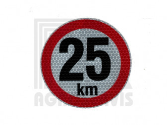 Nálepka omezená rychlost reflexní 25km